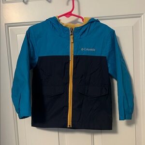 Columbia Two-Tone Blue and Black Jacket with Yellow Accents